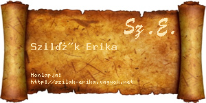 Szilák Erika névjegykártya