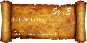 Szilák Erika névjegykártya